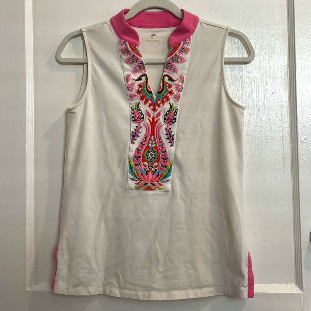 Spartina Embroidered Cotton Tank Top